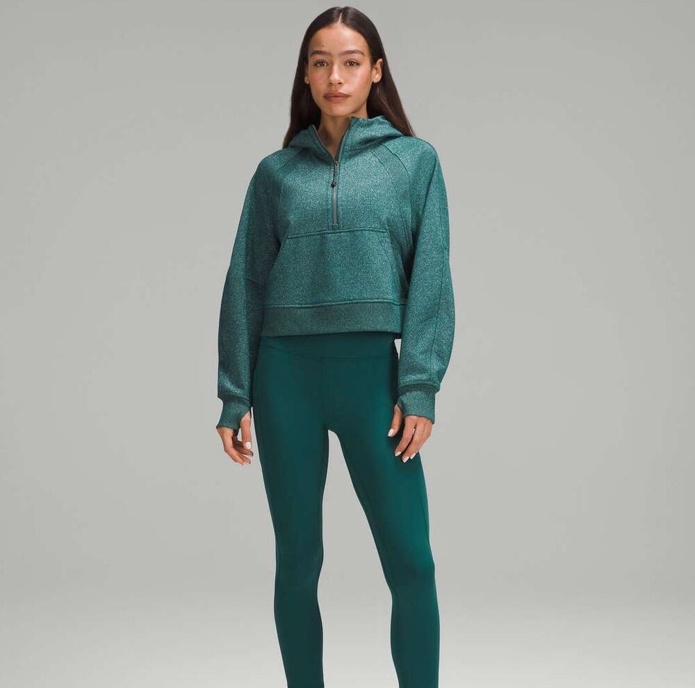LULULEMON Scuba Oversized Half-Zip Hoodie *Spark Storm Teal Silver Sz XS/S {3F1}
